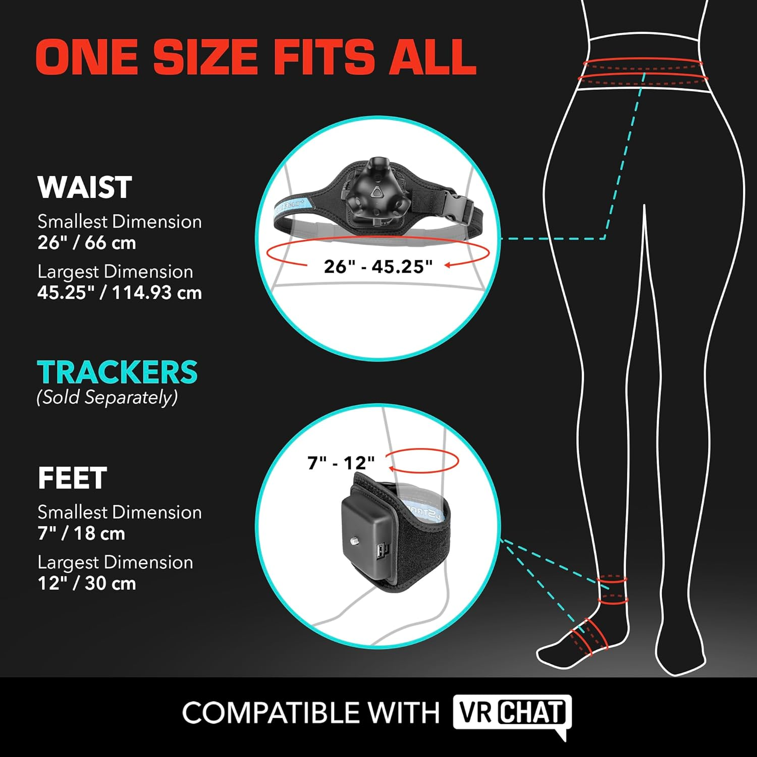 Rebuff Reality Trackstrap plus Vive Ultimate Tracker Straps - Compatible for Vive Tracker 2.0, 3.0, Tundra Tracker - Dance Dash, Vrchat Full Body Tracking, 20+ Hour Playtime, Trackers Sold Separately image number 6