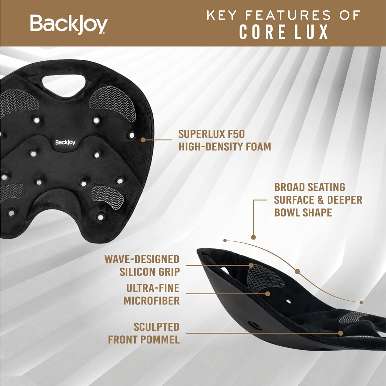 Backjoy Sitsmart Core Lux Posture Seat, Black/Graphite image number 4