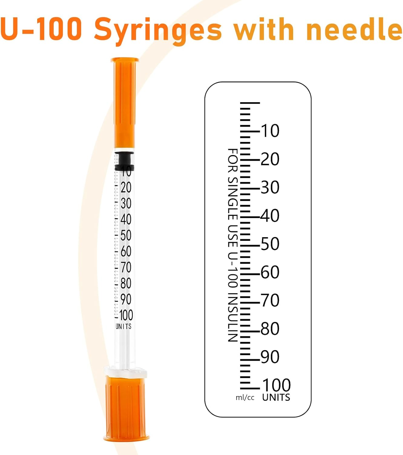 1Ml/Cc Syringe with 30G 0.5Inch Needle - Orange Syringe (30G-13Mm-20Pack) image number 4
