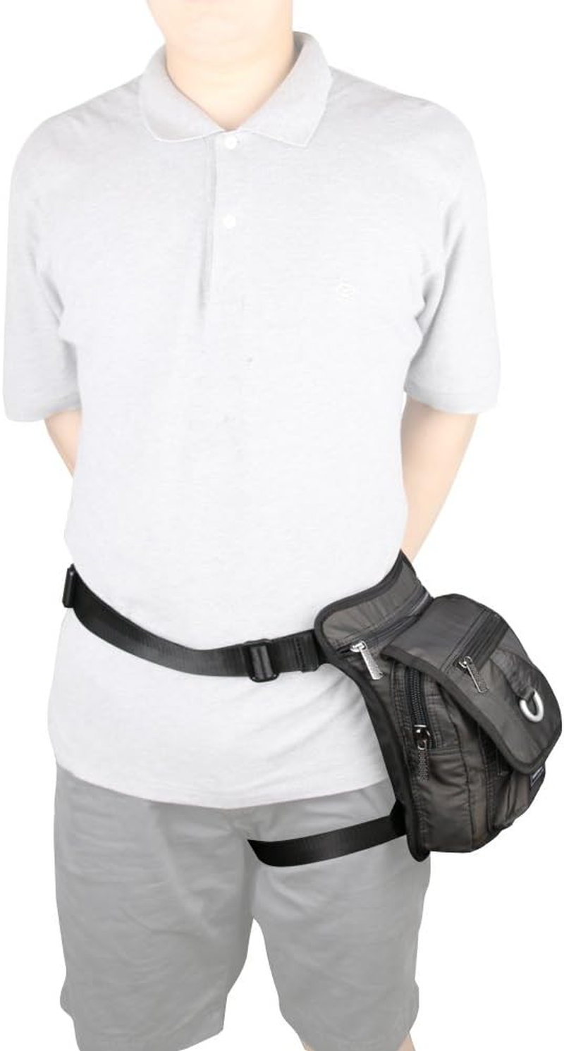 Vanlison Waterproof Airsoft Tactical Drop Leg Pouch Bag Panel Motorcycle Bag - A-Black image number 3