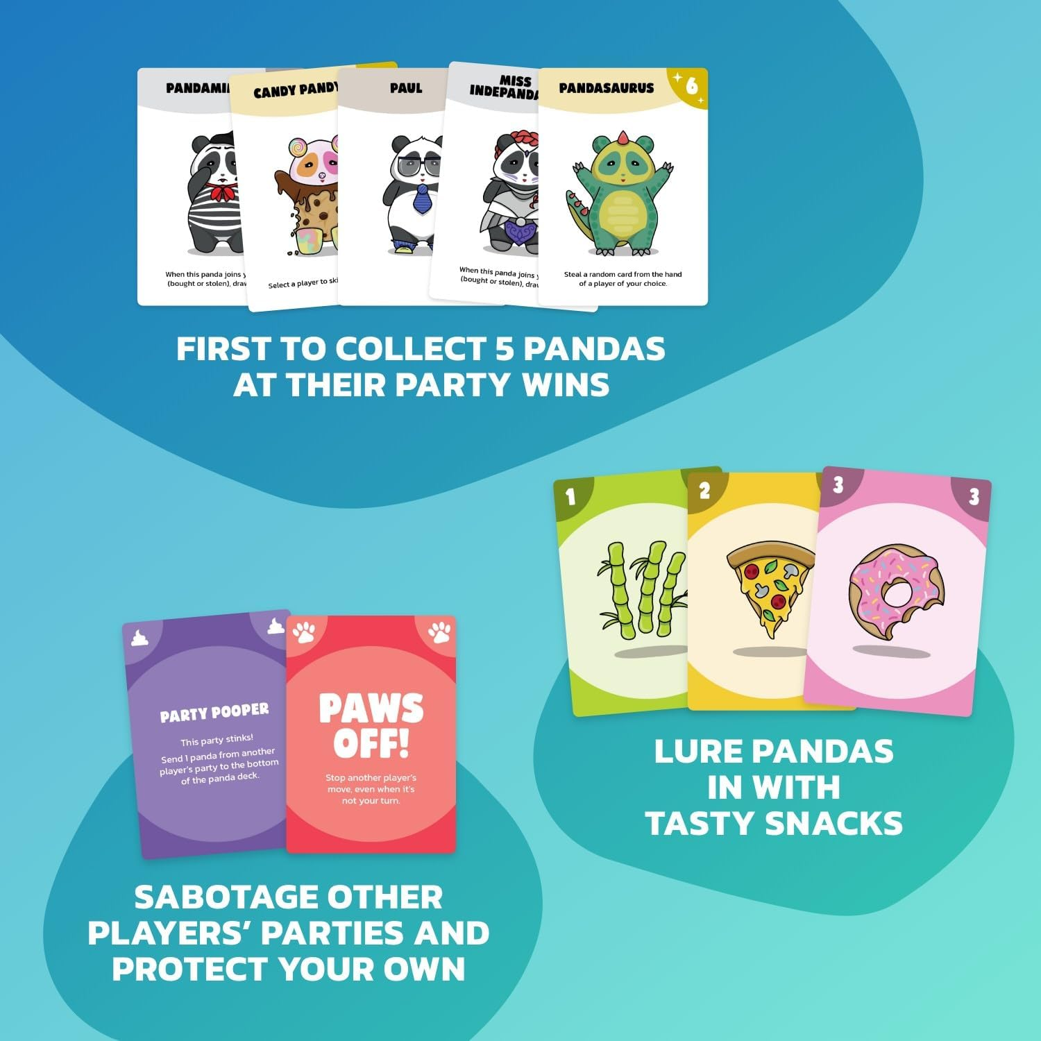 Panda Party Card Game | Pandas, Puns and Pawsitivity | Easy to Play | Social Party Game | Fun for Kids 8+, Teens and Adults