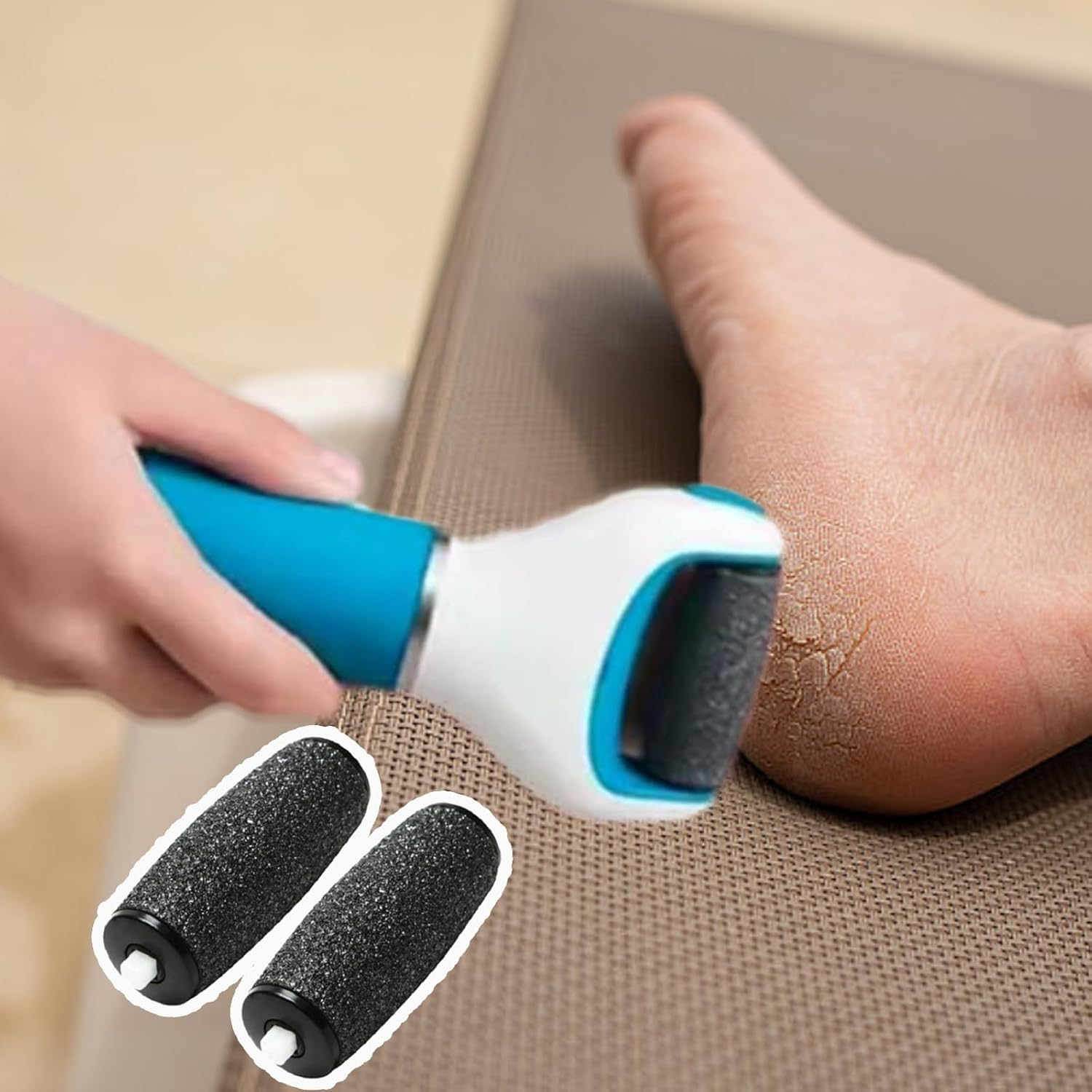 Pack of 12 Replacement Rollers for Scholl Callus Remover, Extra Coarse Refills for Electric Foot File, Compatible with Scholl Velvet Smooth, Pedicure Foot Care Set for Removing Hard Skin image number 3