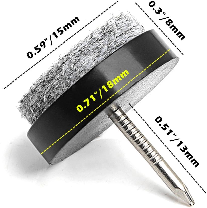 Pack of 40 Heavy Duty Felt Nail-On Slider Glide Pad Furniture Chair Tables Leg Feet Pads Table Wood Floor Protectors image number 6