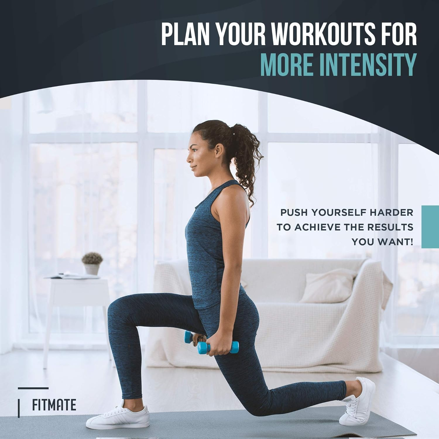 Fitmate Dumbbell Workout Exercise Poster - Workout Routine with Free Weights, Home Gym Decor, Room Guide (16.5 X 25 Inch) image number 3