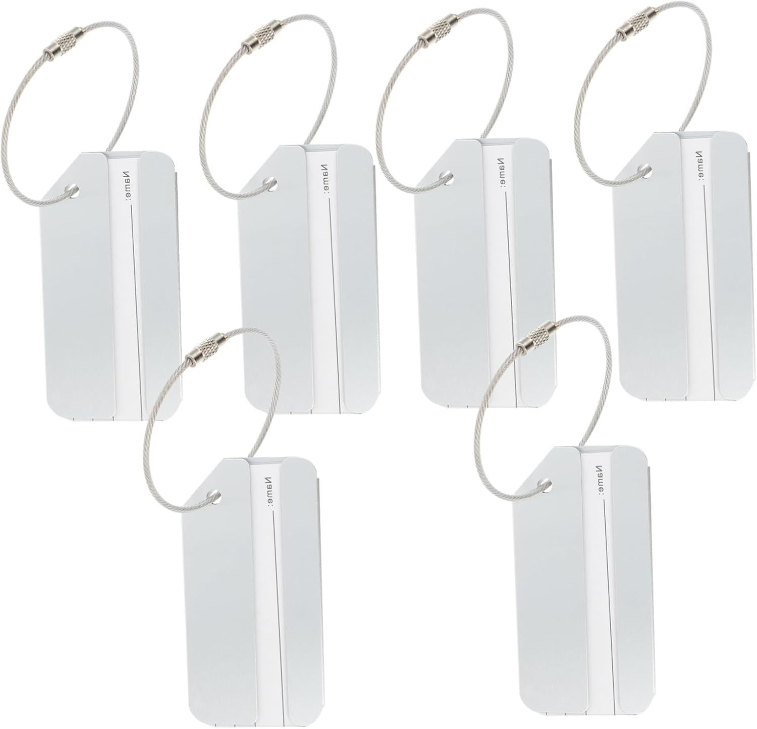 6Pcs Aluminum Alloy Luggage Tags Lightweight Suitcase Identifier with Privacy Design for for Bags Backpacks Key Rings Travel Accessories for Quick Luggage Identification