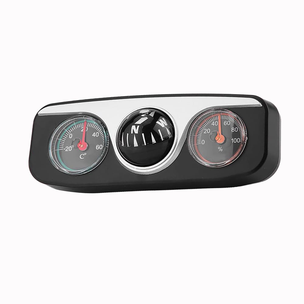 Automotive Compass Ball,3 in 1 Car Compass with Thermometer and Hygrometer, Self Adhesive Mount Dashboard Compass Adjustable Dash Mount Compass Universal for Travel Outdoor Camping Boat Car Truck image number 6