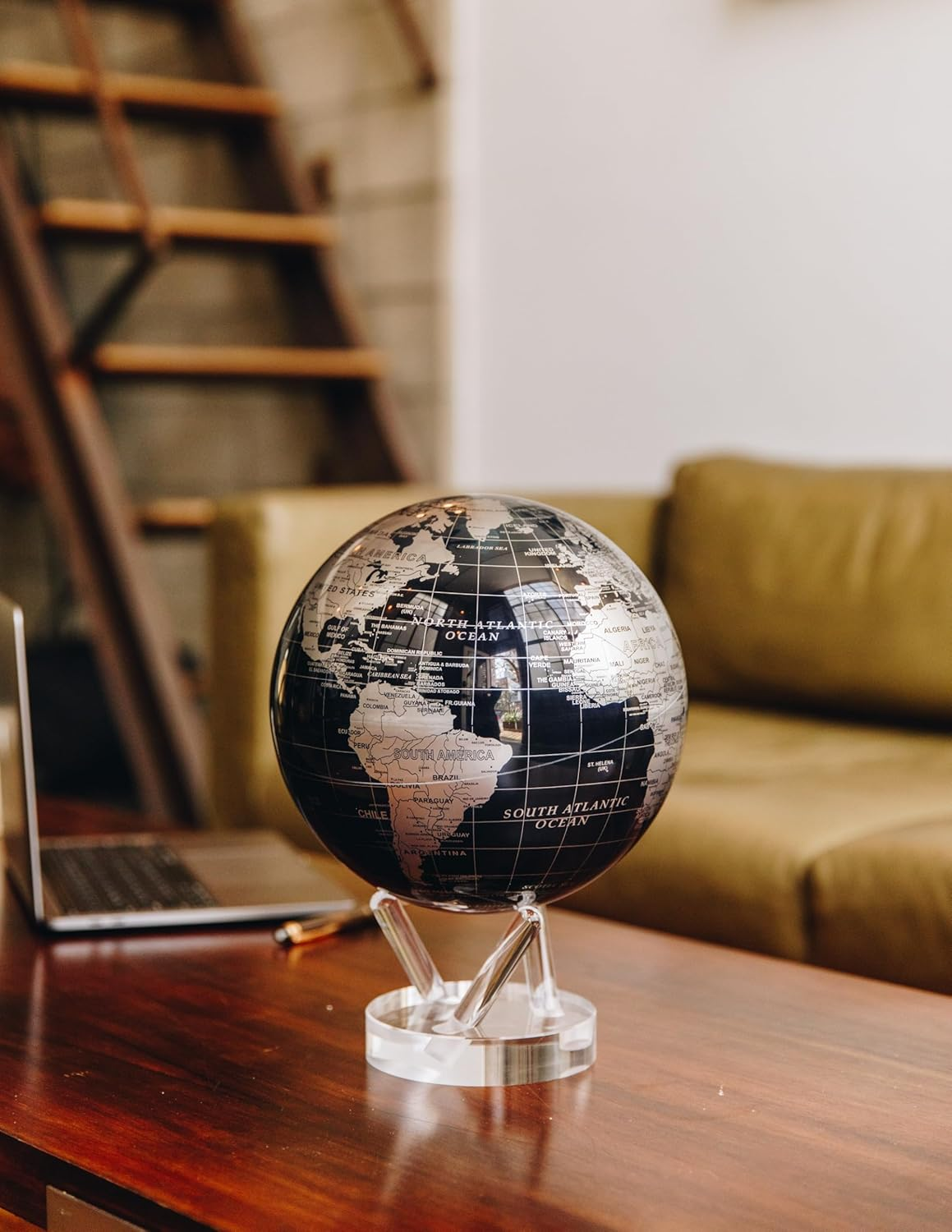 MOVA Silver and Black Metallic Globe4.5" - 4.5" image number 2