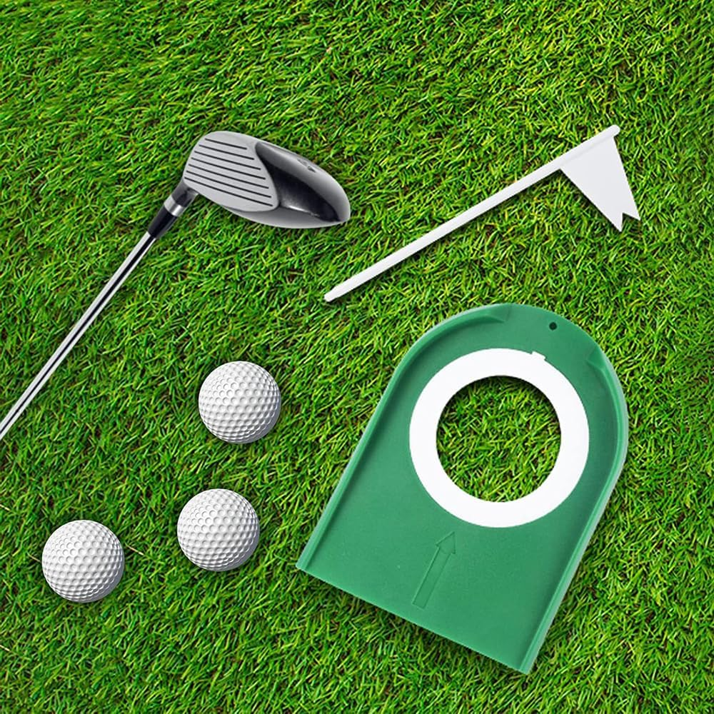 4 Pack Golf Putting Cup Set with Flags &ndash; Indoor & Outdoor Golf Hole Training Aids, Portable Practice Cup with Plastic Flagsticks for Home, Office, Backyard, Garage