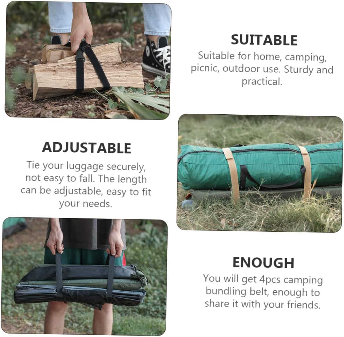 Beavorty 16Pcs Luggage Straps for Camping and Travel Bundling Belts Adhesive Buckle Suitcase Straps for Secure Packing Random Color image number 5