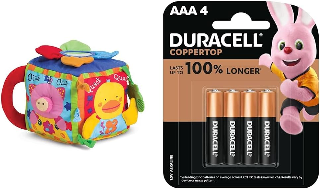 M&D - Musical Farmyard Cube with Duracell Coppertop AAA Batteries (Pack of 4)