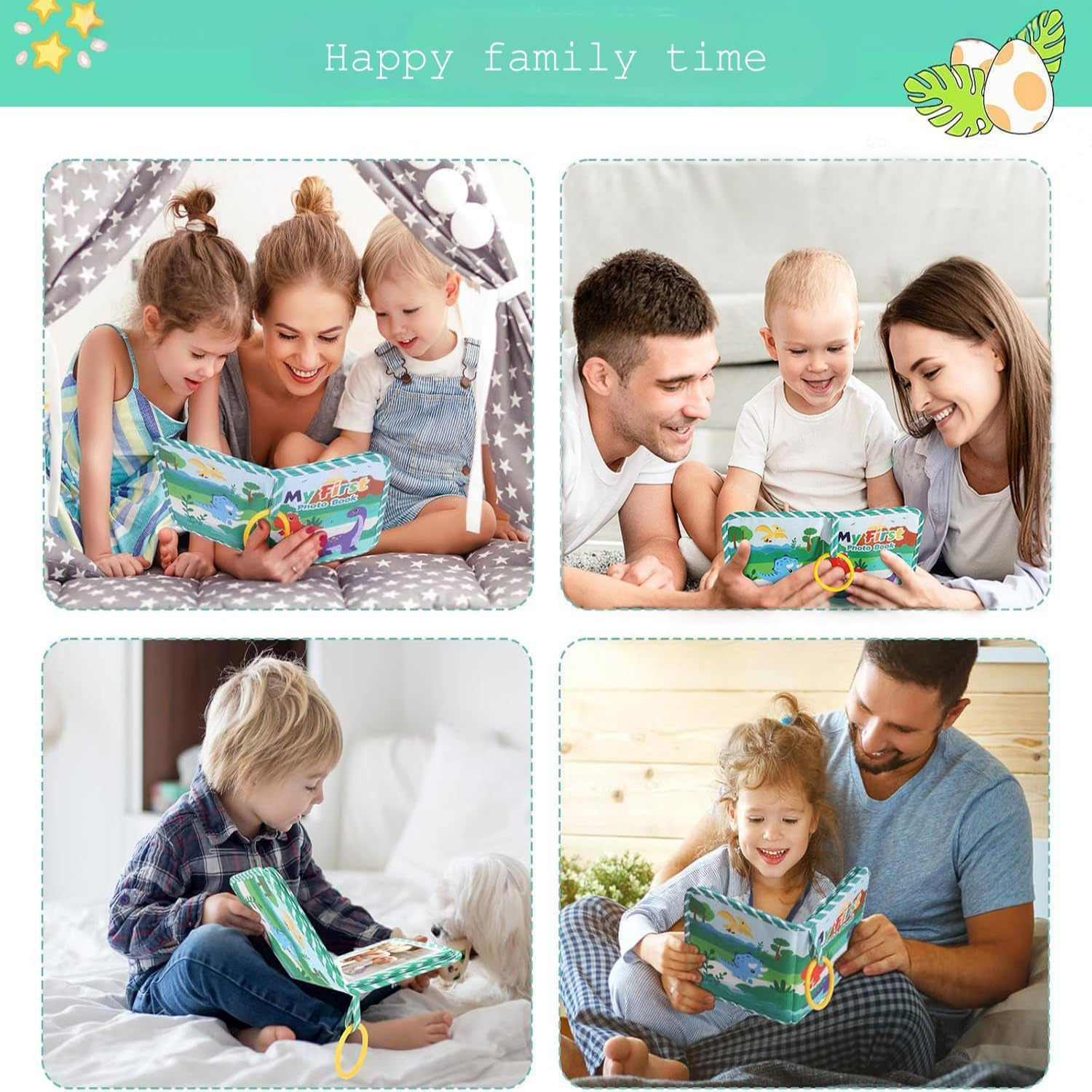 Photo Album,First Family Memory Book with Mirror for 4X6 Family Pictures image number 4