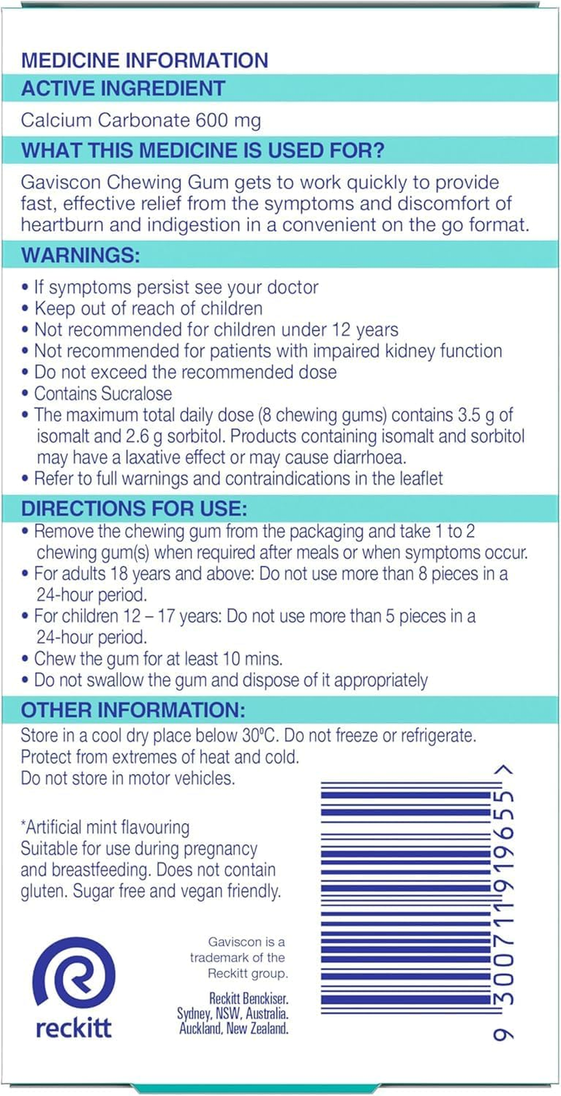 Gaviscon Chewing Gum Cool Mint 20S image number 5