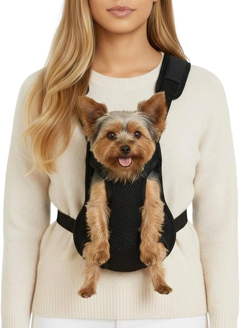 Inspack Dog Cat Backpack Carrier, Adjustable for Small Medium Dogs, Front Chest Pet Carriers, Puppy Sling, Holder Papoose for Cat Body【Small Size】