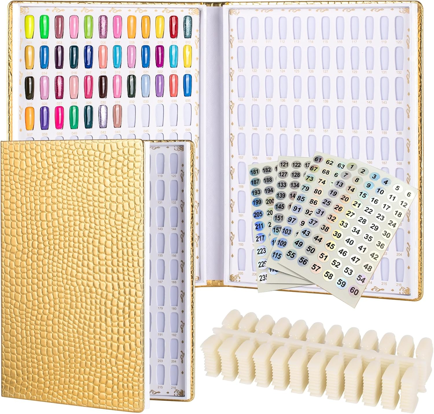 Acycoin2A Professional 216 Nail Colors Chart (Gold) image number 2
