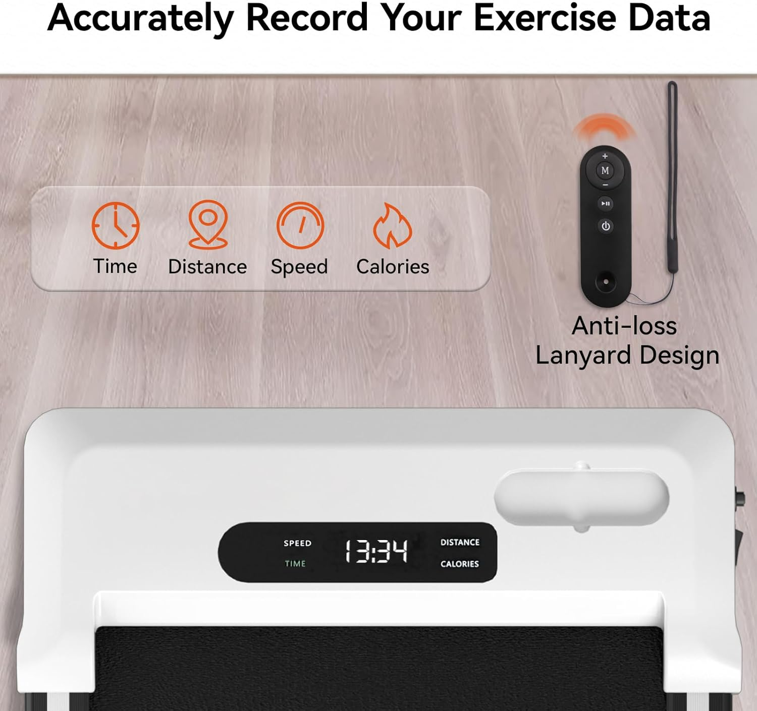 AIRHOT Walking Pad Treadmill, 2 in 1 for Walking and Jogging, Portable under Desk Tradmill with Remote Control Lanyard & Incline for Home/Office, 2.5HP Low-Noise Desk Treadmil in LED Display - White image number 2