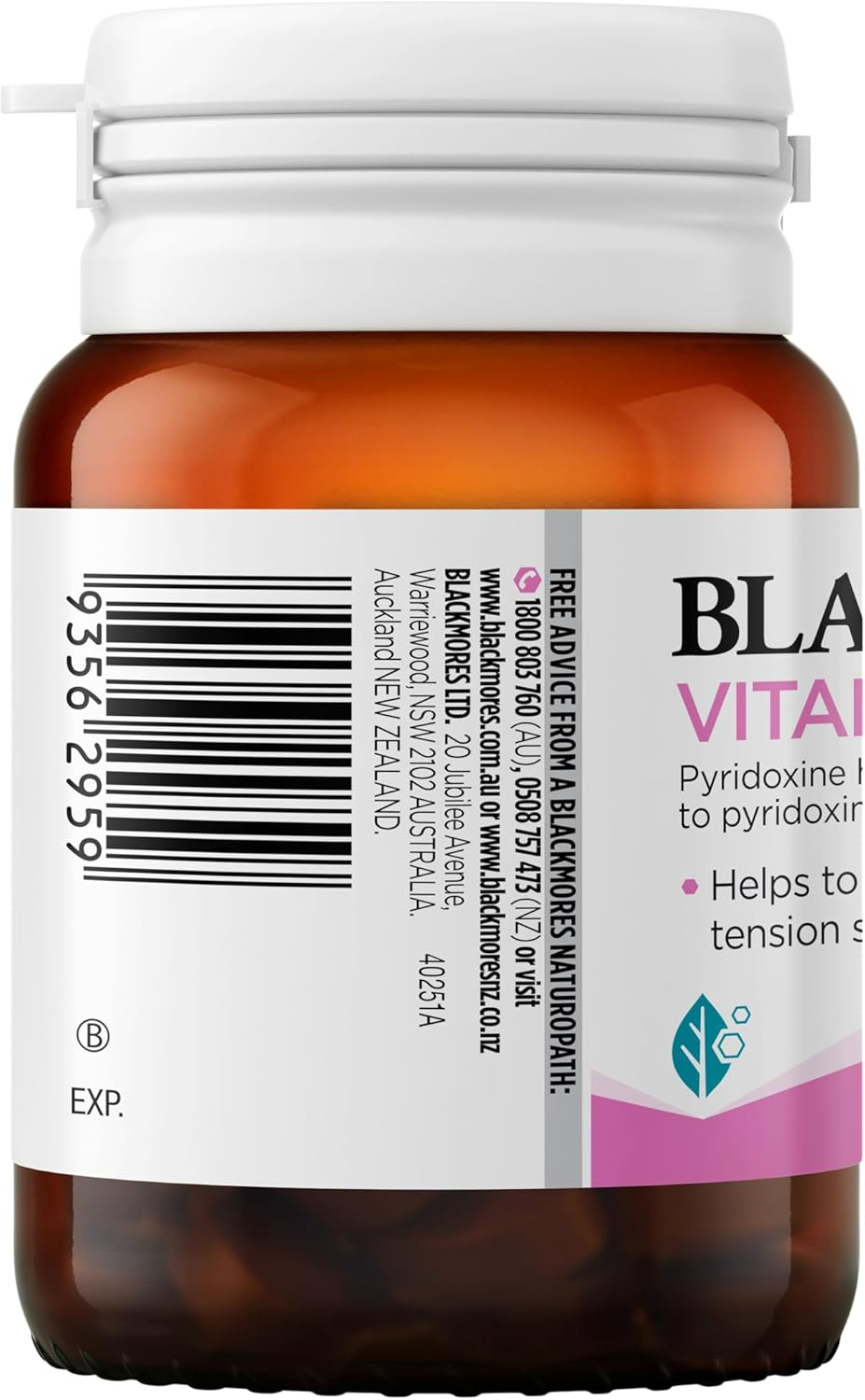 Blackmores Vitamin B6 | Helps Relieve Symptoms of Pre-Menstrual Tension in Women | 40 Tablets image number 1