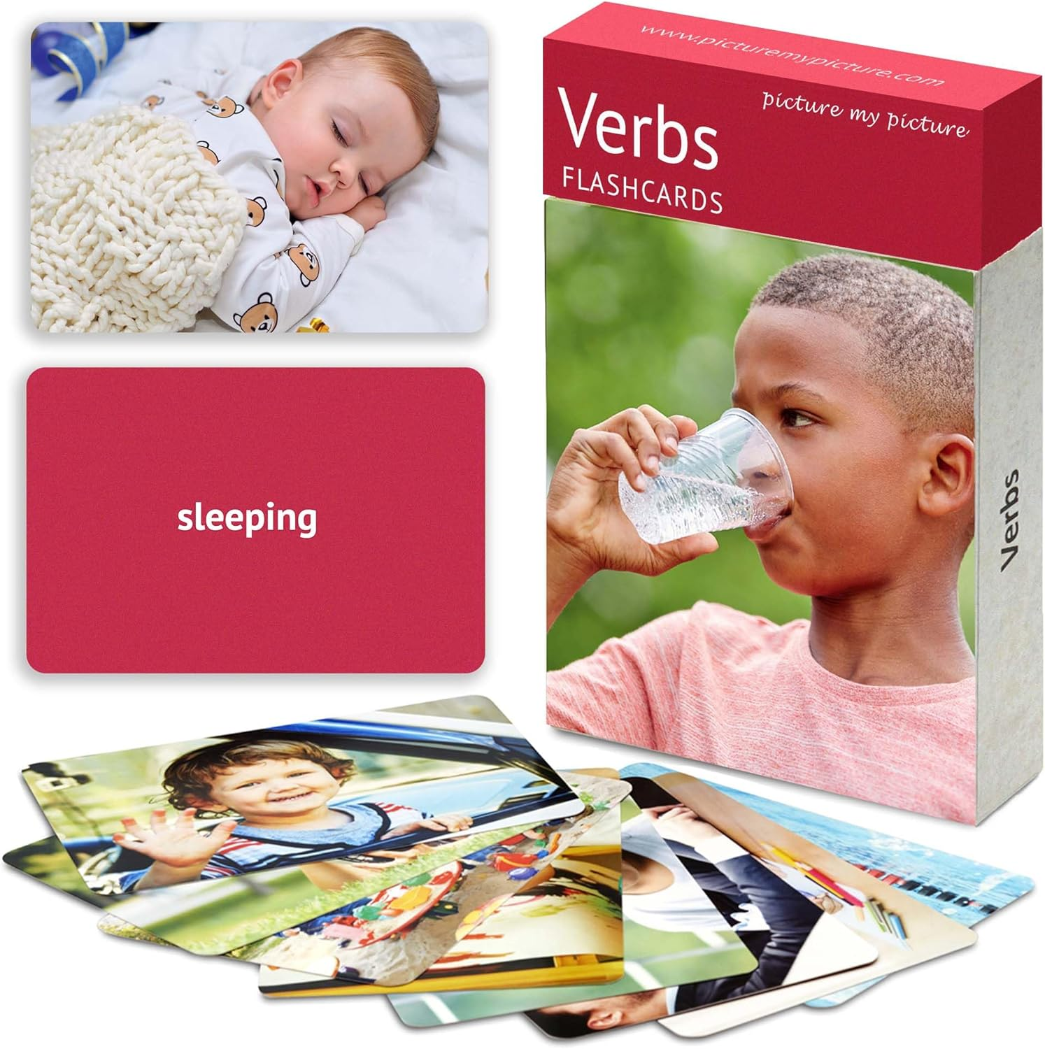 Verb Flash Cards Volume 1 | 40 Action Language Builder Picture Cards for Kids and Adults | ESL Teaching Materials for Adults | Picture Cards for Speech Therapy and Home Schooling | Vocabulary Builder image number 6