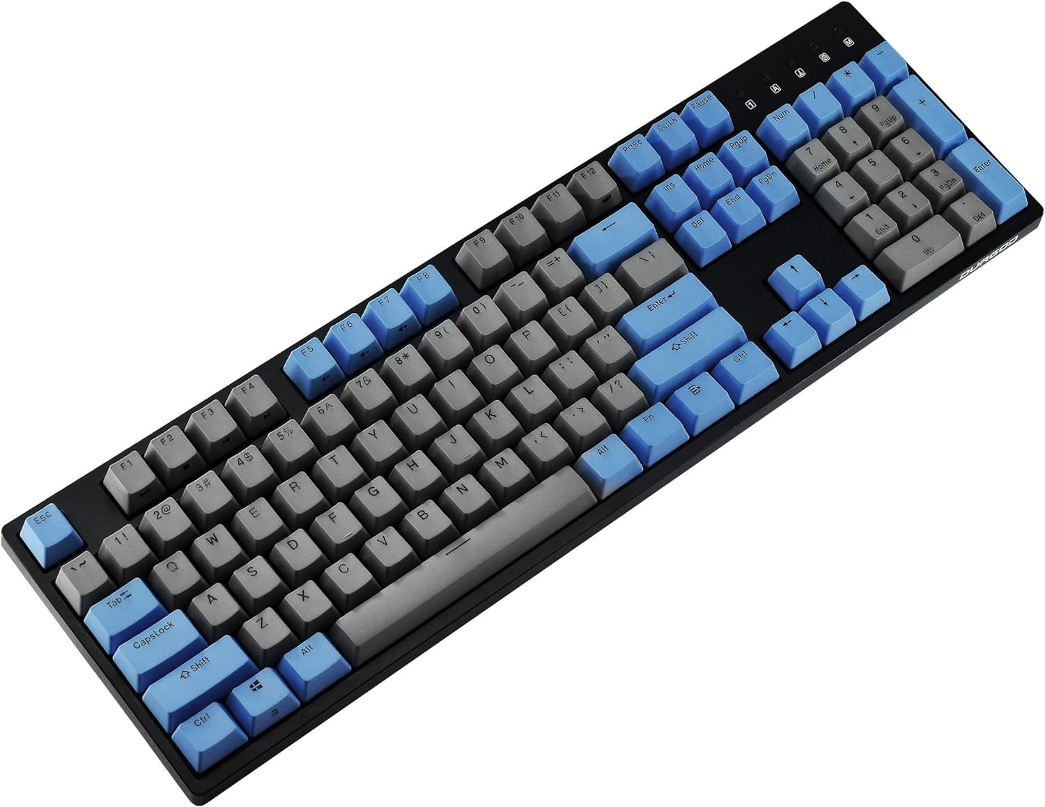 Durgod Taurus K310 Full Size Mechanical Keyboard | 104 Keys Tenkeyless | USB C Wired | Doubleshot PBT Keycaps | Programmable Keys | NKRO Rollover | Windows & Mac (Grey & Blue, Cherry Silent Red) image number 6