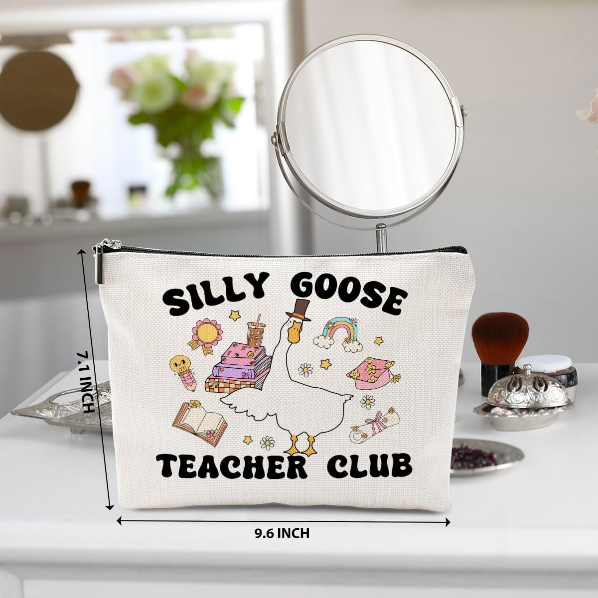 Graduation Gifts Teacher Appreciation Mom Nurse Gifts Makeup Bag Bookish HR Gift Cosmetic Bag, Multicolor0130, 9.6*7.1 Inch image number 5