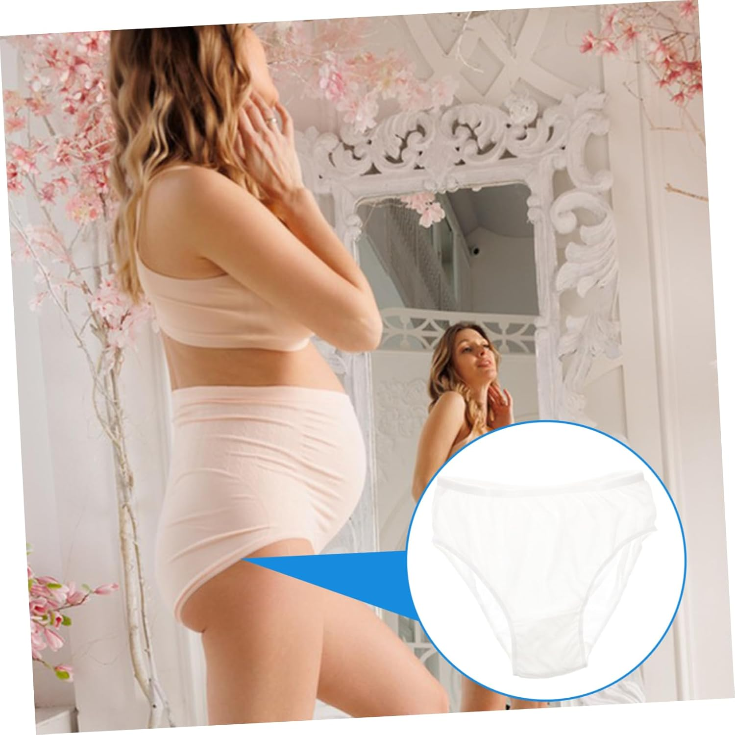 4Pcs Cotton Underwear Women Disposable Panties for Pregnant Period Breathable Maternity Tights image number 3