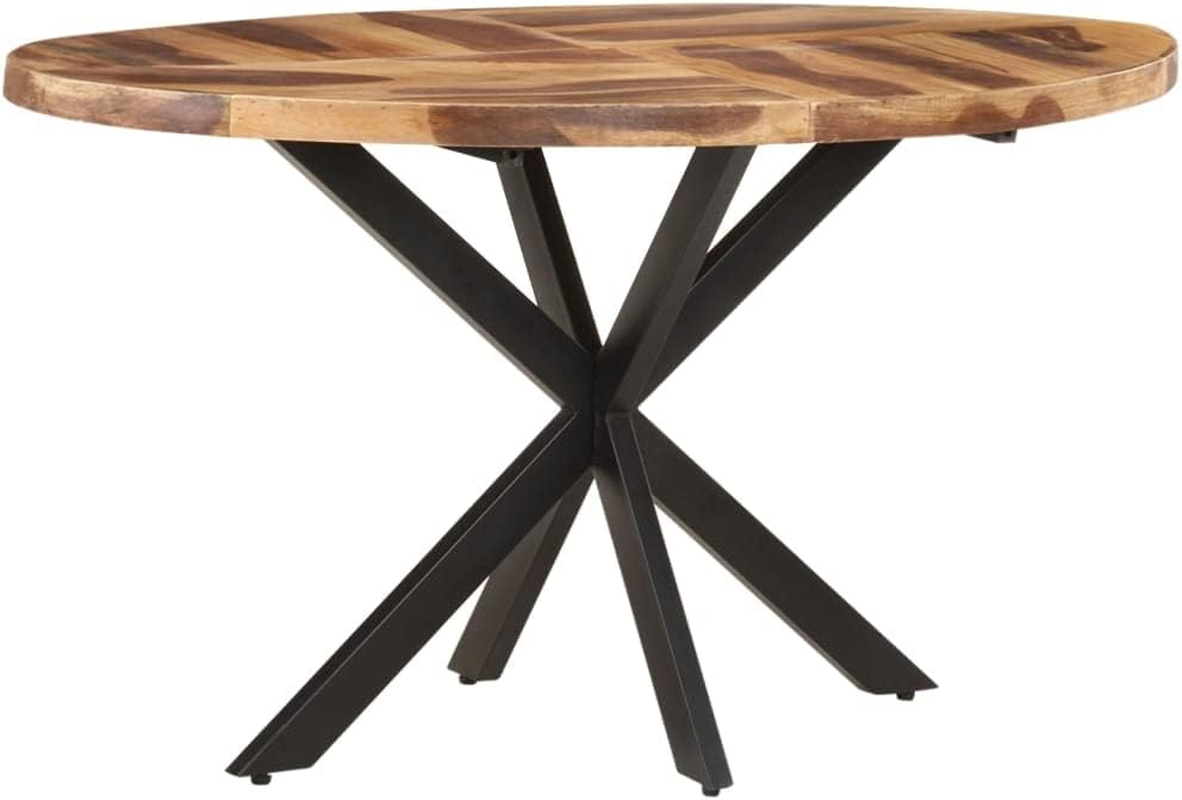 Vidaxl Dining Table with Finish: Solid Acacia Wood, Industrial-Style for Dining Room and Kitchen image number 3