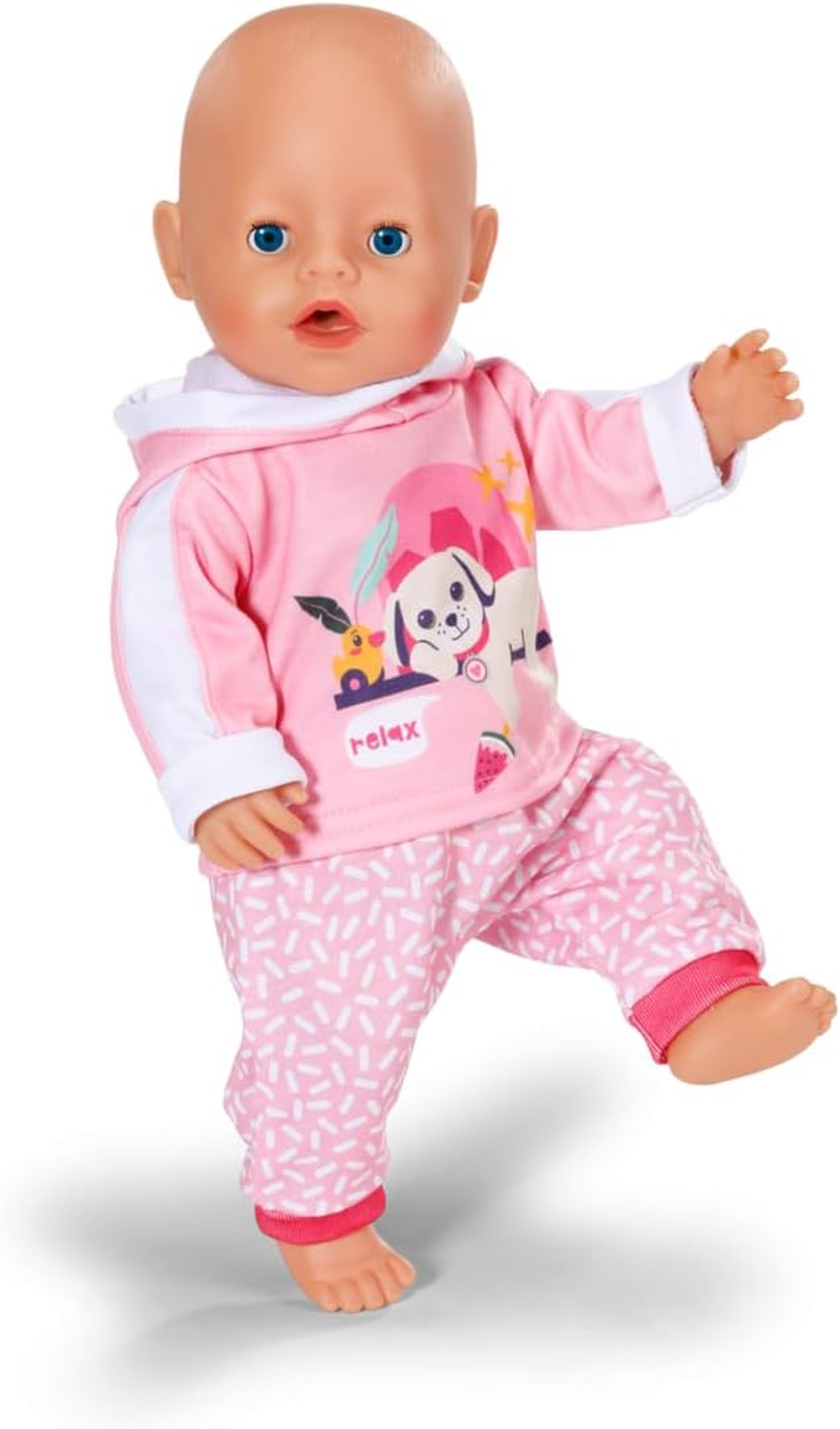 BABY Born Pink Jogging Suit, Pink Patterned Trousers and Hoodie for 43Cm Dolls, 837313 Zapf Creation image number 1