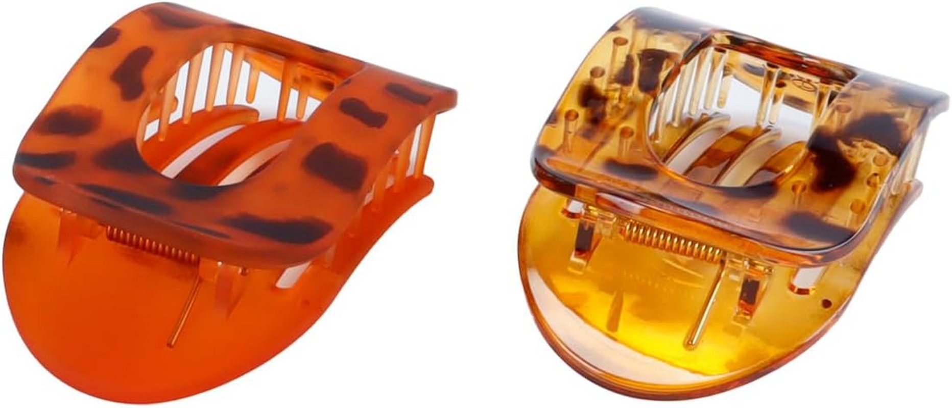 Orivin 4Pcs round Flat Hair Clips for Women Back of Head Styling 2 Matte 2 Shiny Leopard Print PC Material image number 6