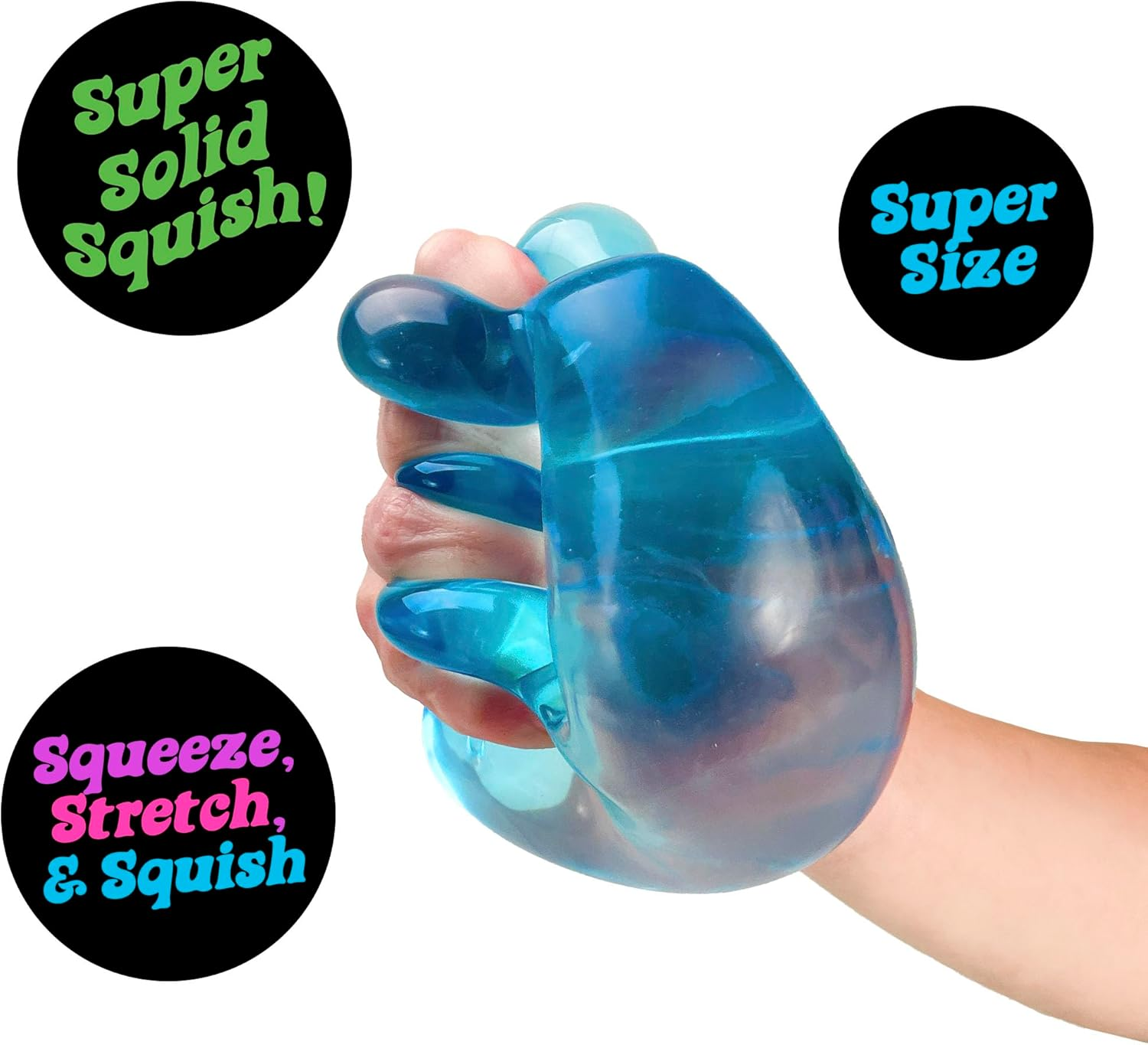 Needoh Niceberg - Sensory Squeeze Toy with Super Solid Squish, Giant 3.25" Blue Nice Cube (Pack of 1) image number 3