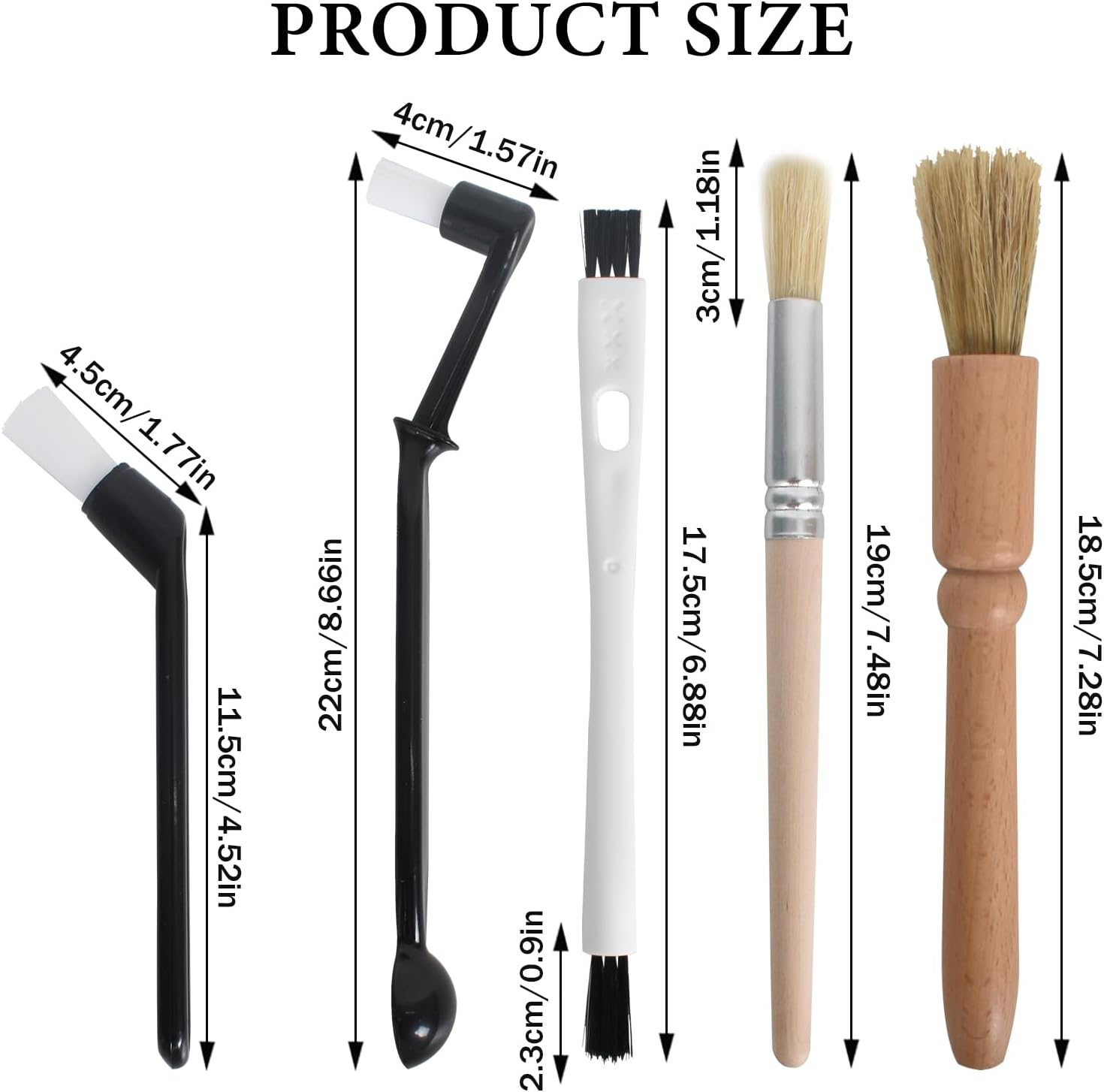 Coffee Machine Cleaning Set,5Pcs Coffee Grinder Brush with Spoon,Espresso Machine Cleaning Tool in Solid Wood,Ground Coff Cleaning Brush,For Bar,Bottle Teapot Nozzle & Air Blower image number 5