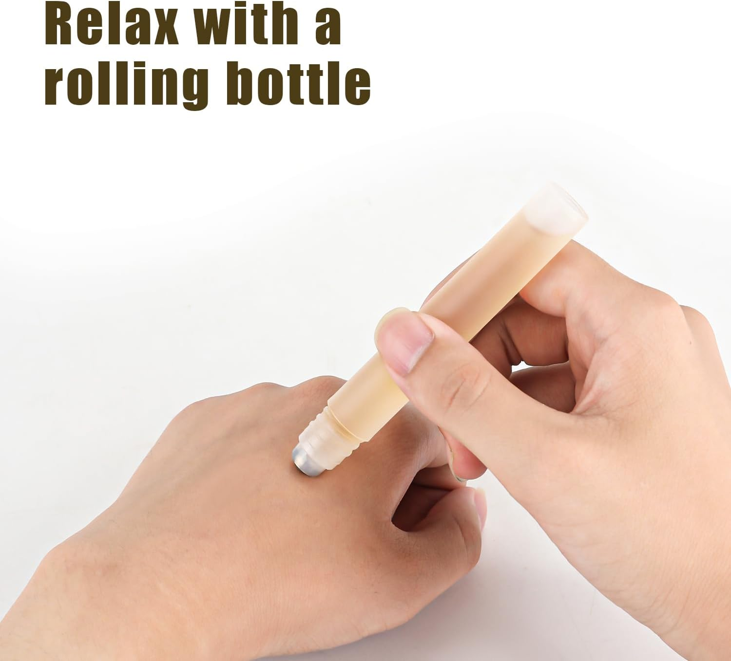 XIHIRCD 6Pcs Roller Bottles, 10Ml Potable Roller Containers with Dispenser Tube Refillable Cosmetic Matte Plastic Roller Bottles Essential Oil Roller Roller Ball Perfume Bottle for Travel image number 3