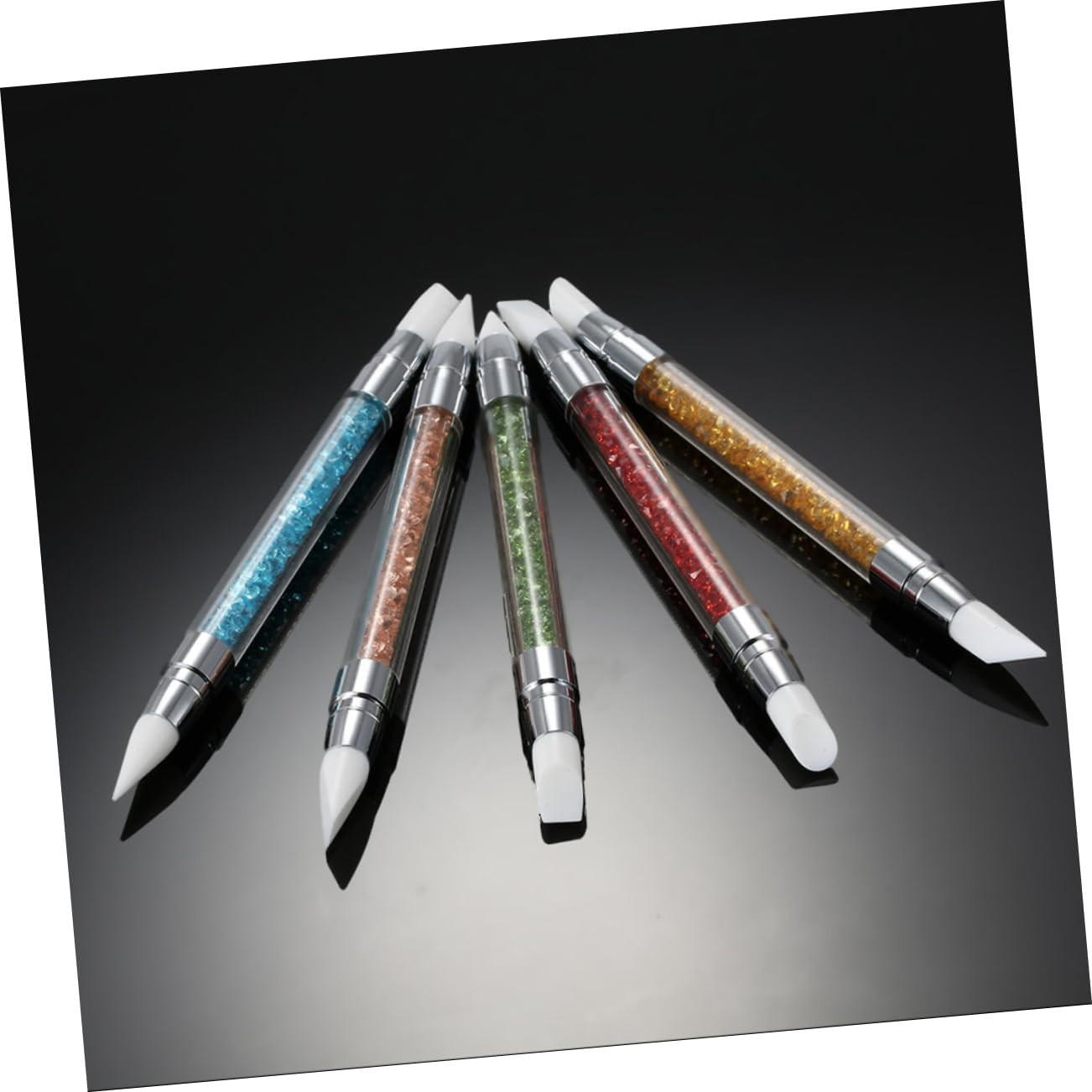 MUSISALY 5Pcs Nail Art Carving Pen Kit Silicone Double Head Painting Tools for Effect Nails Random Color image number 2