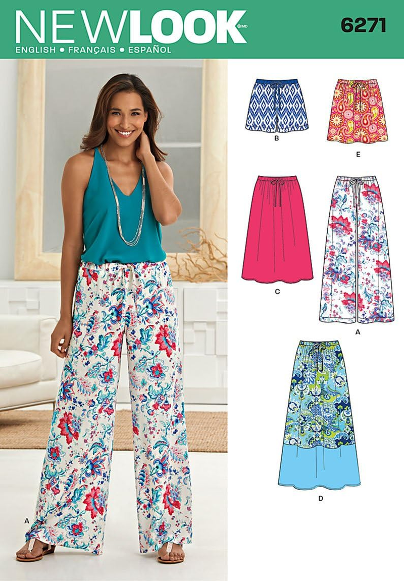 Newlook 6271 Misses' Sewing Pattern Skirt in Three Lengths and Pants or Shorts, Size 10-12-14-16-18-22 image number 3