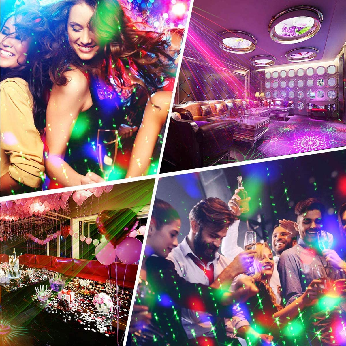 Disco Stage Lights DJ Lights for Parties Sound Activated for Xmas Bar Halloween Decorations Karaoke Pub KTV Dance Gift Birthday Wedding (USB Power) image number 4