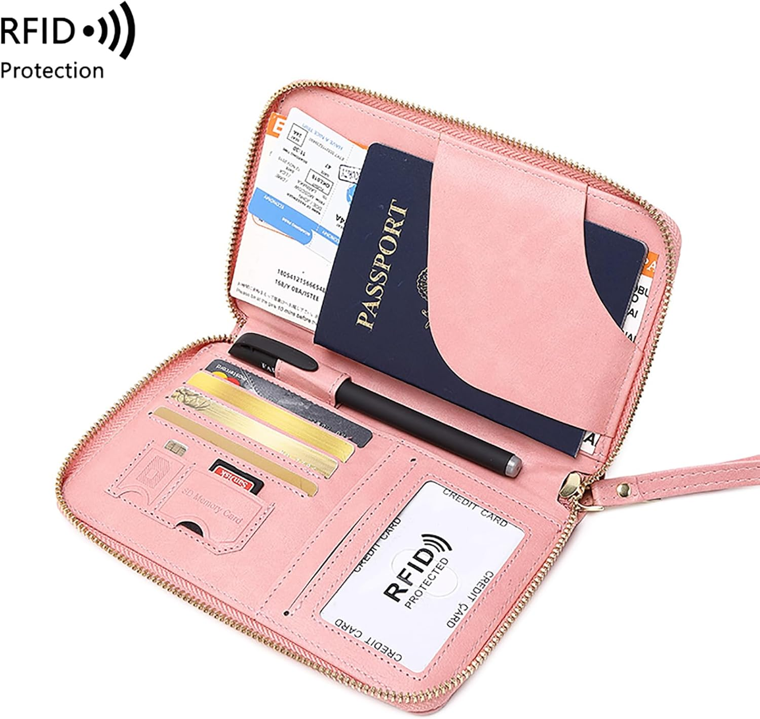 Toctax Passport Case, Passport Case, Travel Documents Folder, Passport Bag Leather, Passport Holder for Men and Women, ID Case, Credit Card Cases - Black (Black B) image number 3