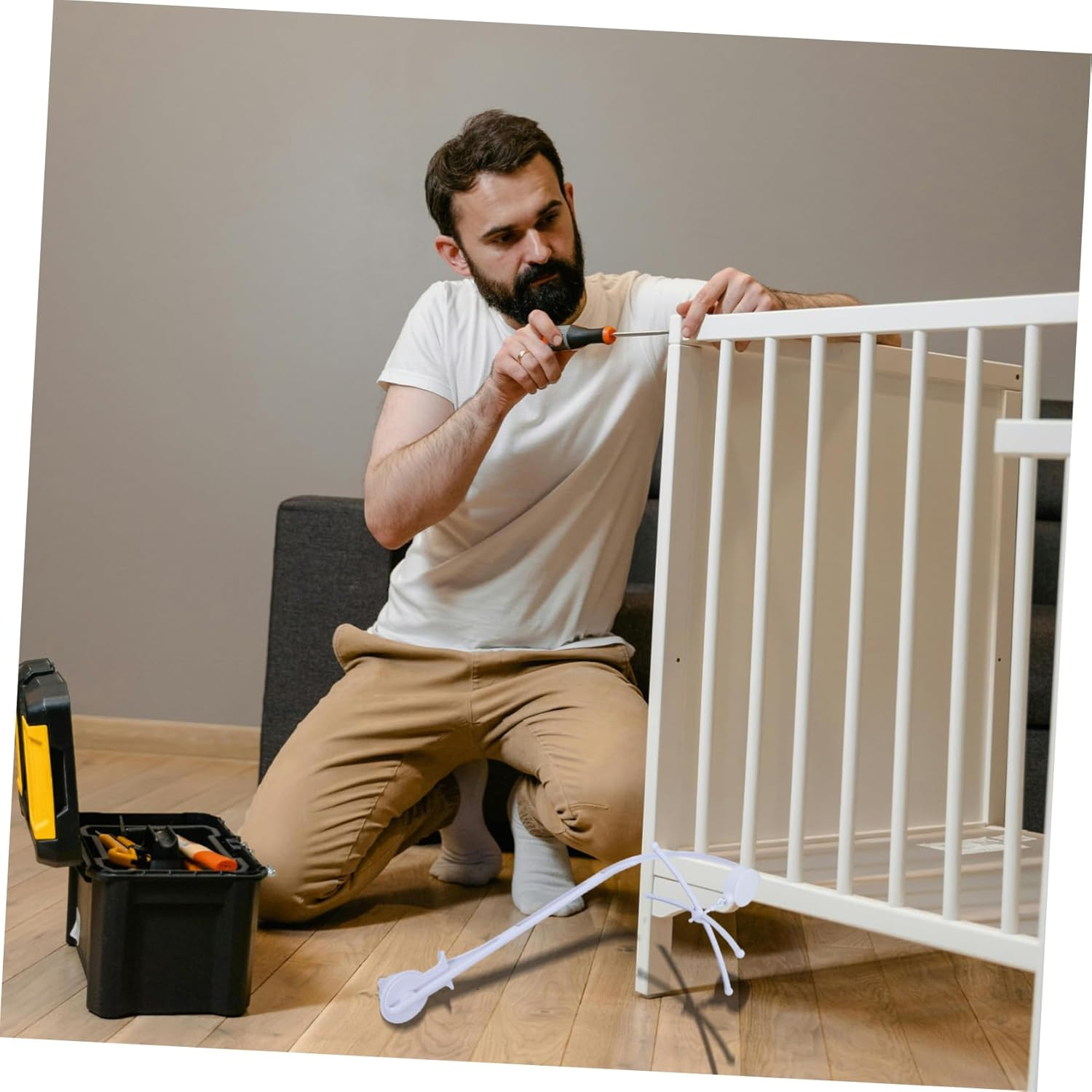 1Set Adjustable Mobile Arm for Crib Secure Clamp Holder for Sensory Easy Installation Crib Mobile Bracket for Visual and Auditory image number 2