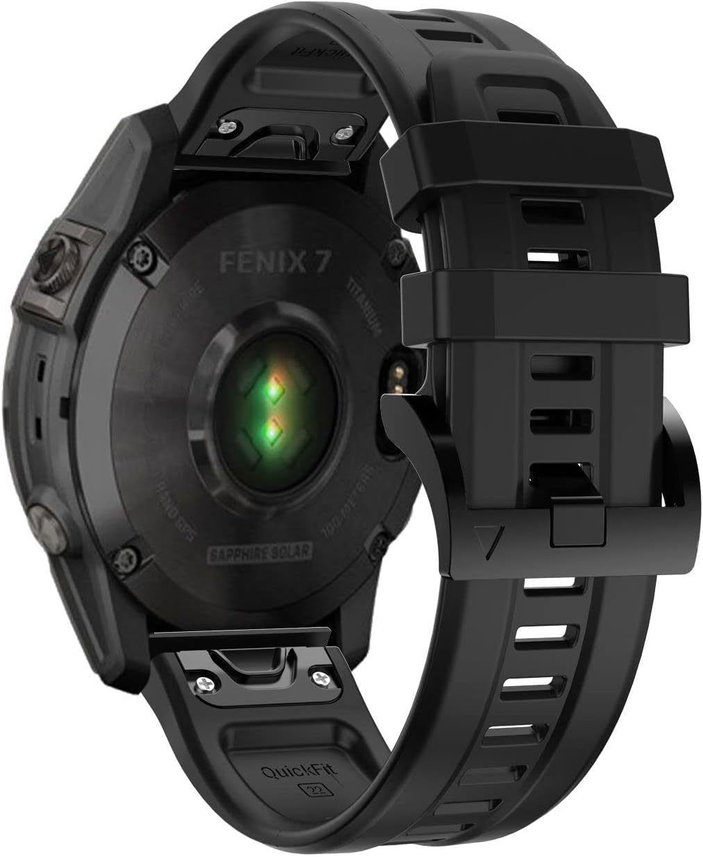 Replacement Strap Compatible with Garmin Fenix 6 Band, 22Mm Sport Bands for Fenix 7, Easy Fit Strap for Fenix 5, Soft Silicone Watch Bands for Fenix 7 Pro,Fenix 5 Plus,Forerunner 935/945 Etc. - Black image number 3