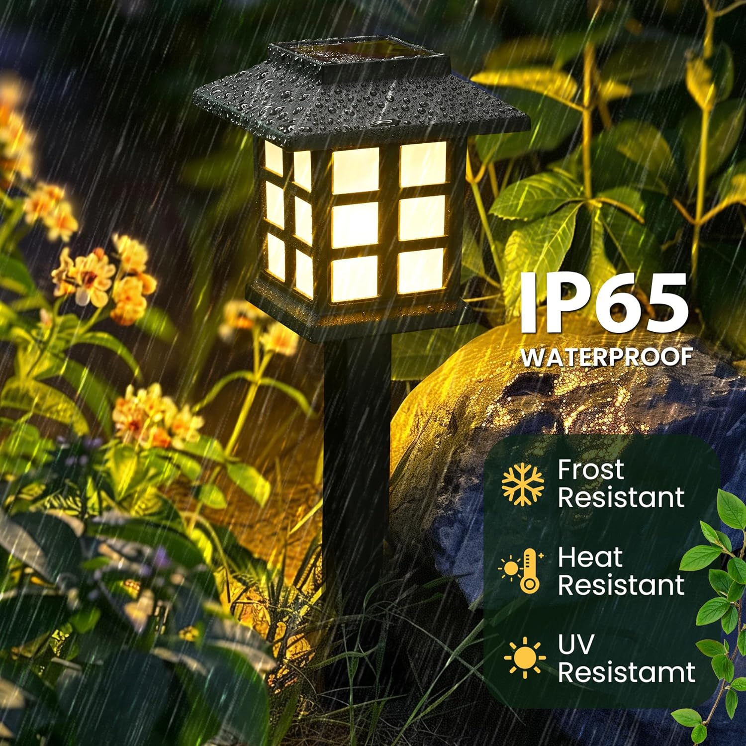 Solar Outdoor Lights，8 Pack LED Solar Lights Outdoor Waterproof, Solar Walkway Lights Maintain 10 Hours of Lighting for Your Garden, Landscape, Path, Yard, Patio, Driveway image number 3