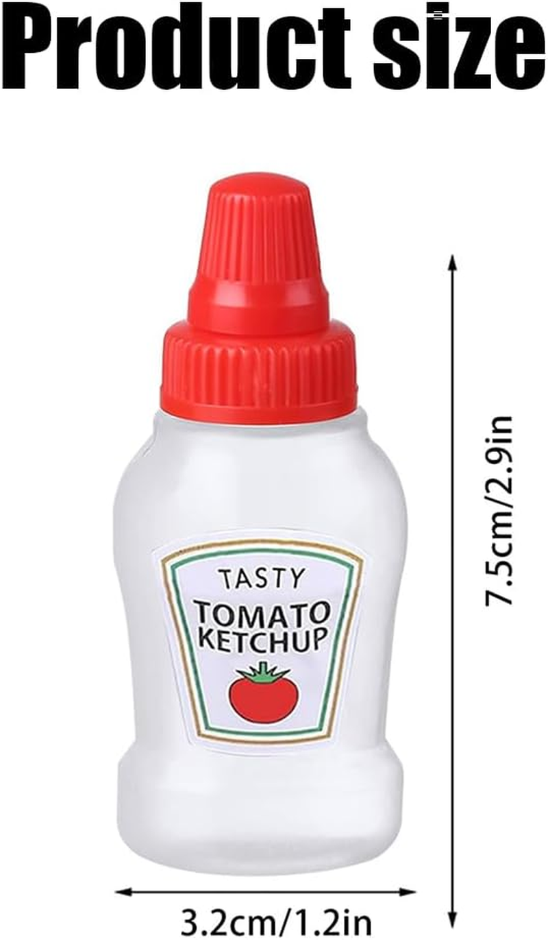 4-Pack Ketchup Sauce Bottles - Portable and Reusable Lunch Box Dispensers