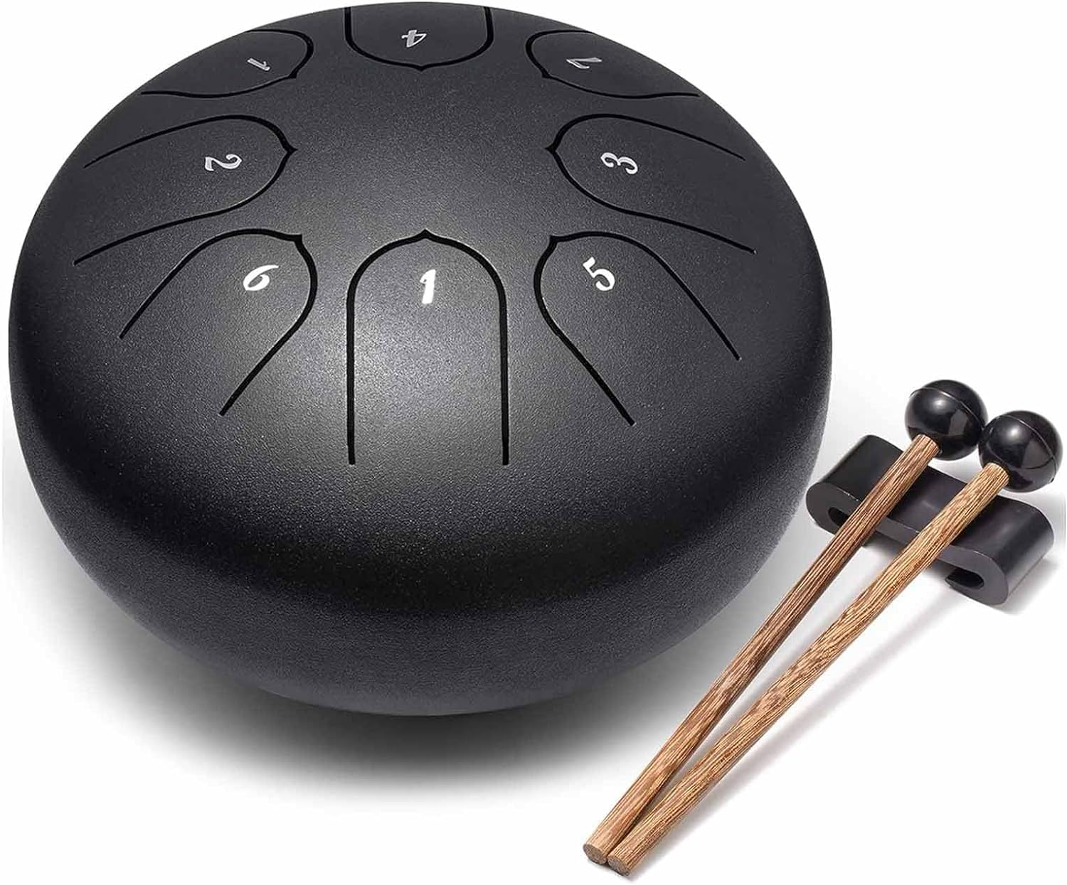 Steel Tongue Drum 6 Inch 8 Notes Hand Drums with Bag Sticks Music Book, Professional Steel C Key,Drum for Beginners Adults and Children(Black) image number 2