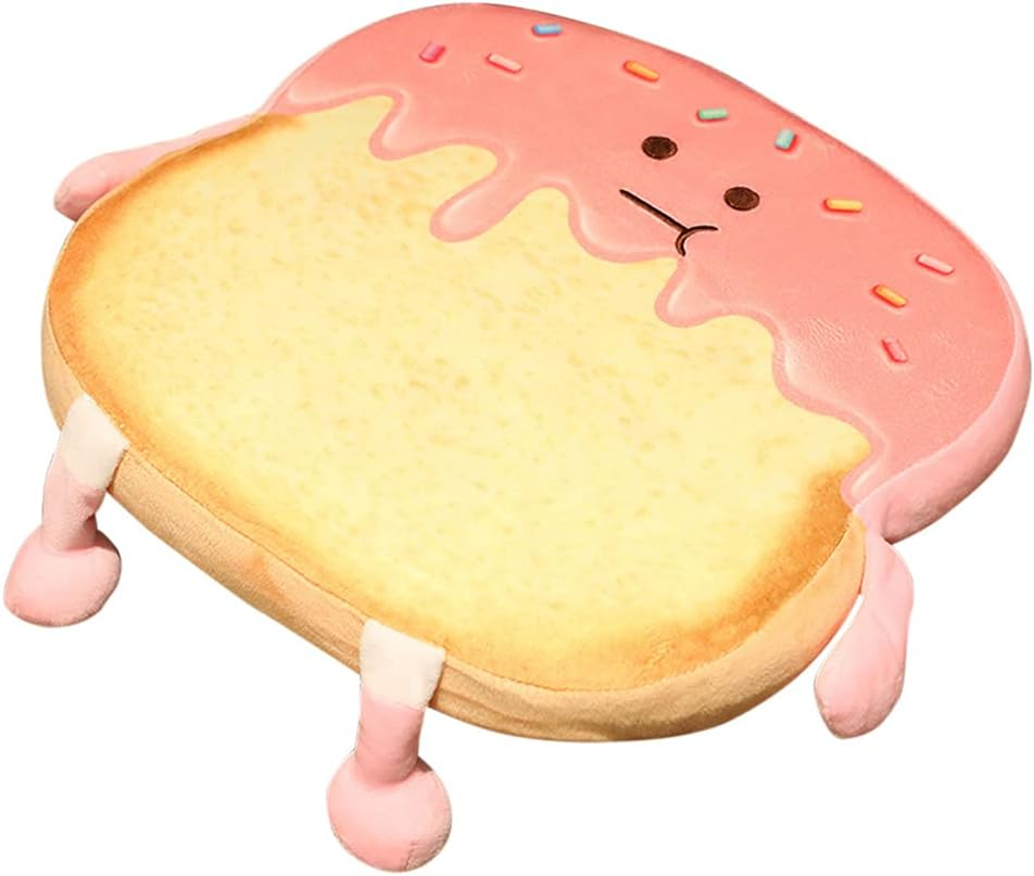 Toast Seat Cushion Cute Chair Pillow Pads Memory Foam with Removable Cover Gaming Chair Office Home Bedroom Shop Restaurant Decor (Strawberry)
