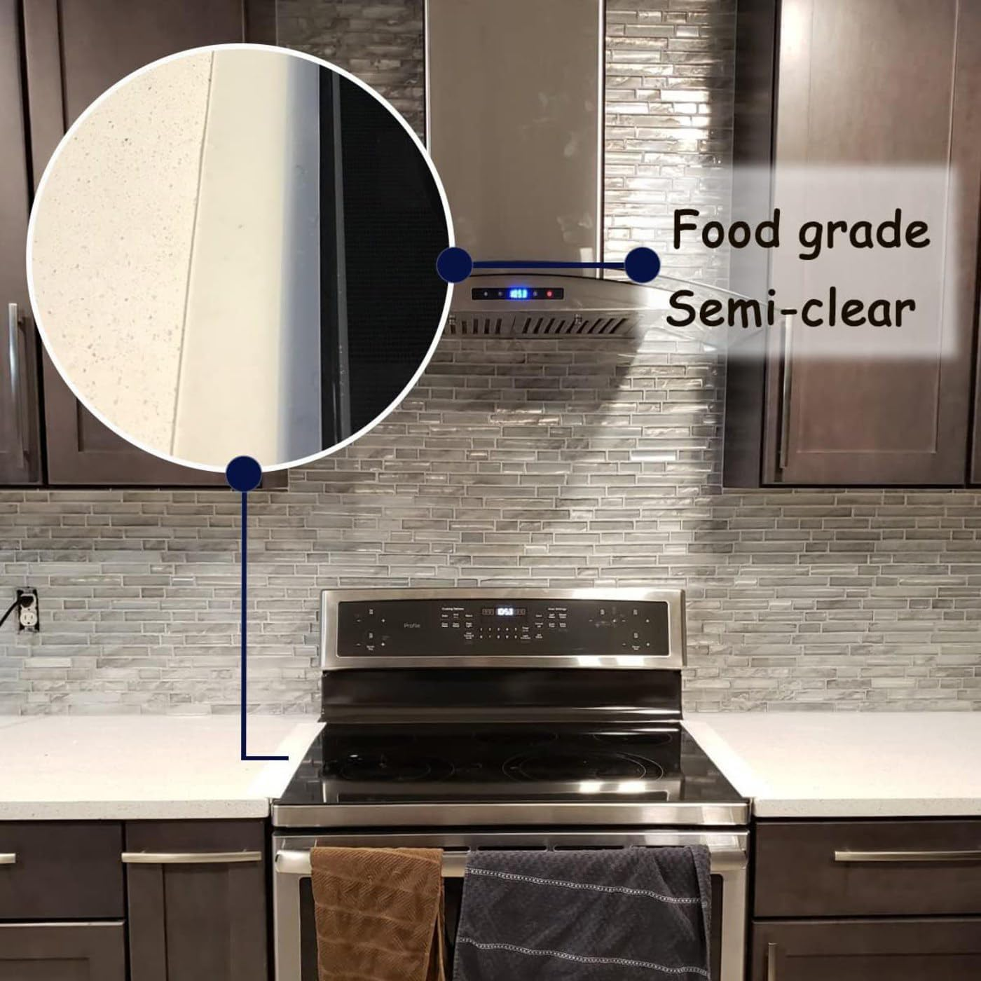 FL-WITHYOU 2 Pack Flexible Kitchen Stove Gap Covers, Silicone Gap Fillers between Counter and Stovetop, Oven, Washer, Dryer, Easy to Wipe (White, 64Cm)