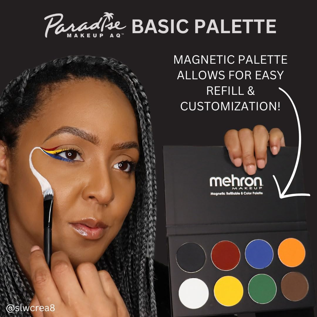 Mehron Makeup Paradise AQ Face & Body Paint 8 Color Palette (Basic) - Multicolored image number 7