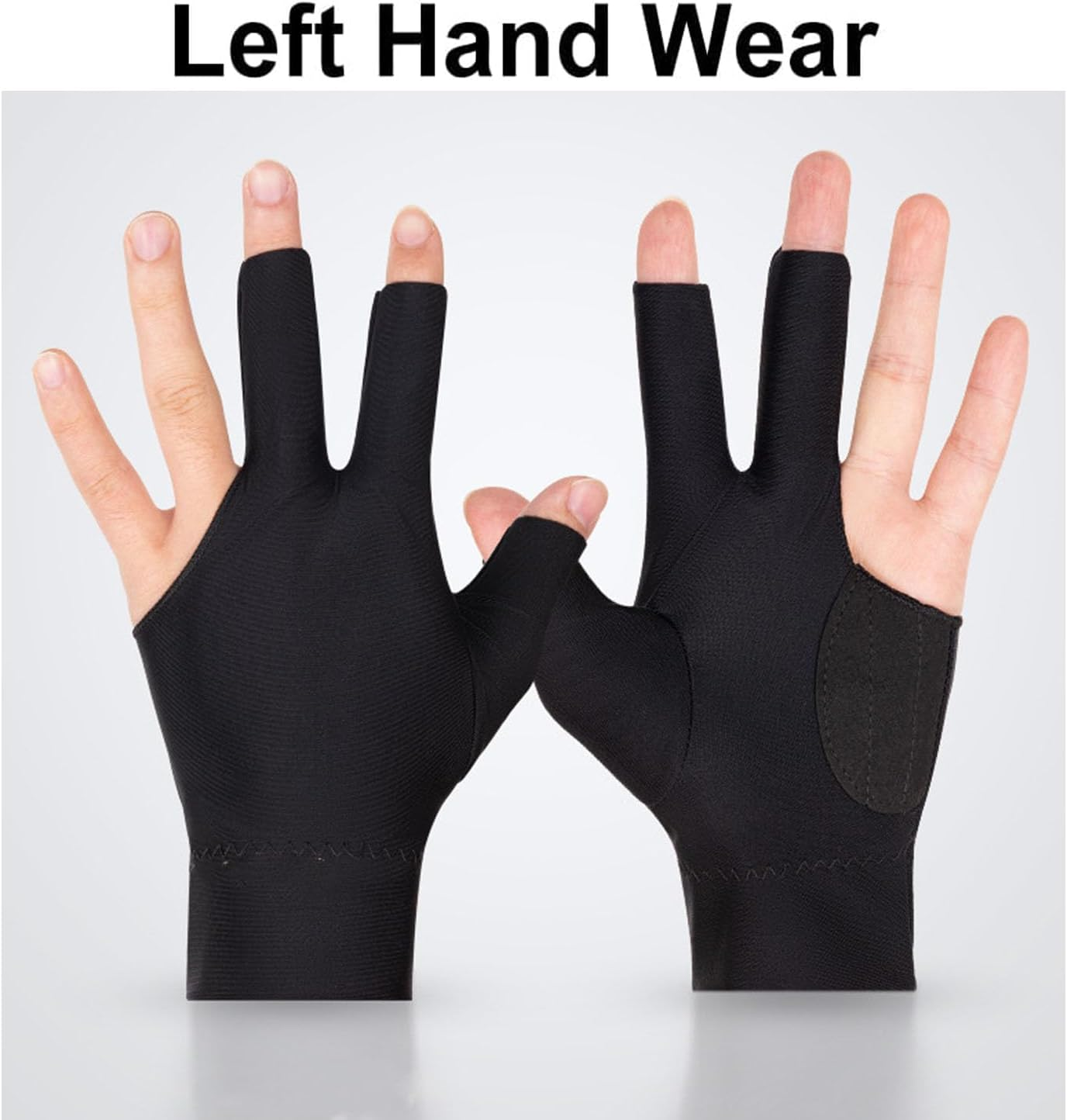 4 Pcs Billiards Gloves,Three Finger Gloves Snooker Gloves,Left Hand Pool Gloves,Non-Slip Breathable Snooker Gloves image number 2