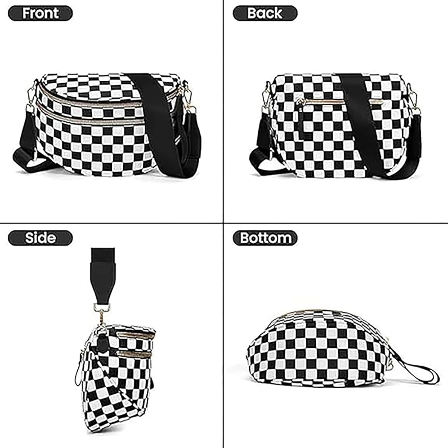 Emmafy Crossbody Bag for Women, Nylon Crossbodys Bags for Women, Fashion Checkered Weaved Crossbody Bag, for Daily Travel image number 3
