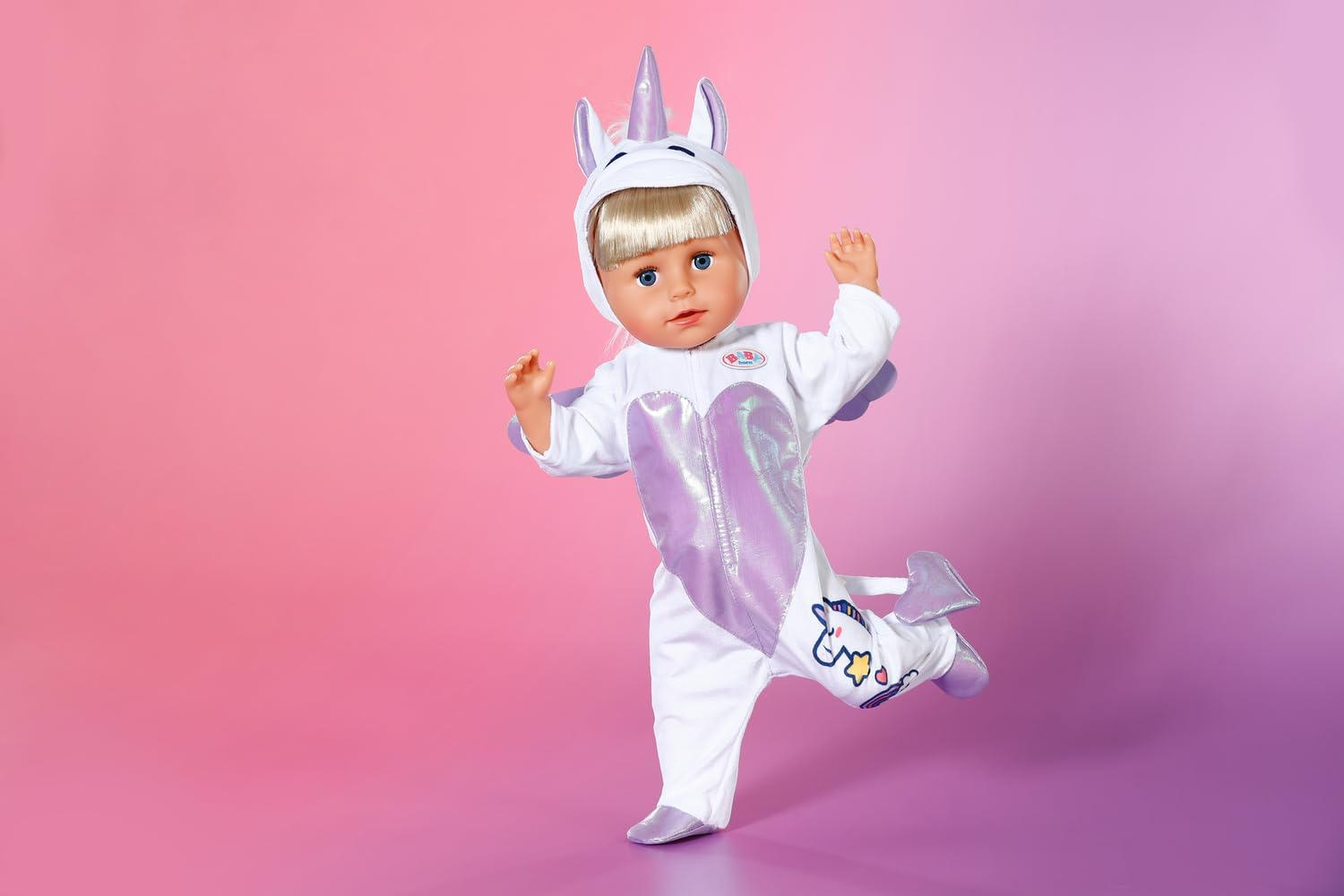 BABY Born Unicorn Onesie with Hoodie, Embroidery, and Sparkling Details for 43Cm Dolls, 838266 Zapf Creation image number 6