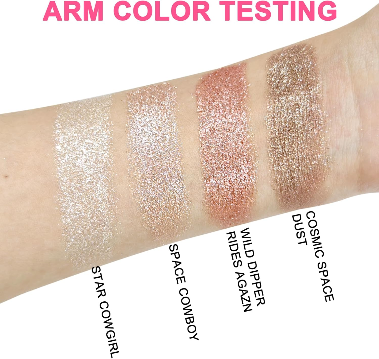 4 Colors Glitter Eyeshadow Palette, Shimmer Eyeshadow Makeup Palette, Eye Shadow Palette for High Pigment, Waterproof &Long Lasting, Eyeshadow Powder Palette for Women image number 6