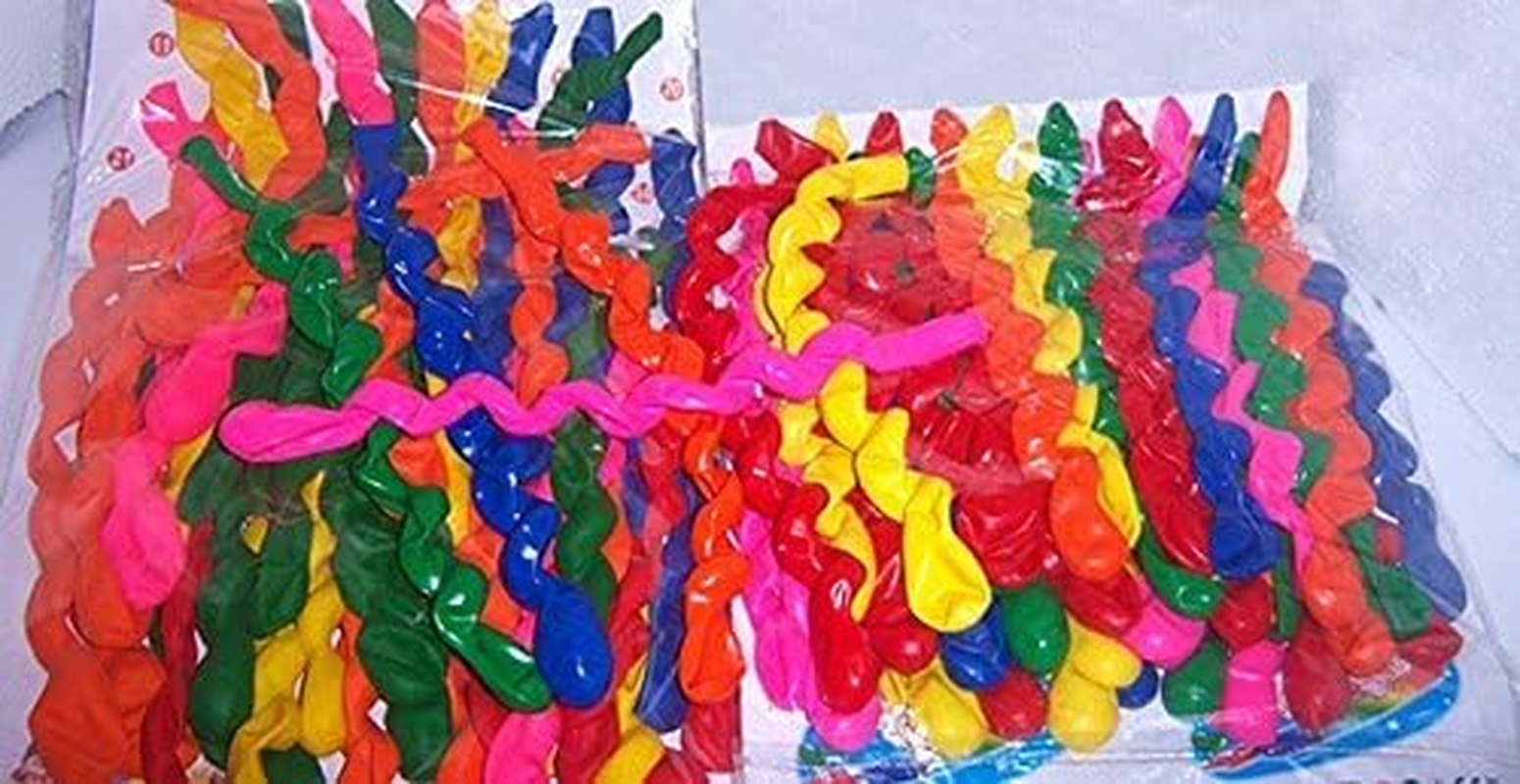 CJESLNA 50 X Latex Spiral Balloons Birthday Festival Party Decoration Mix Colors image number 4