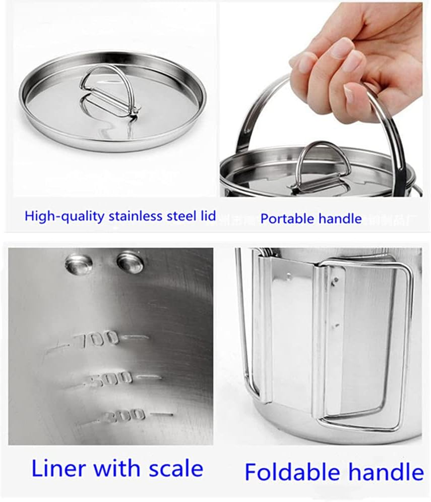 ZNZNANG Outdoor Camping Kettle，1.2L Outdoor Camping Kettle，Portable Hanging Pot Cookware Coffee Pot Picnic Pot image number 1