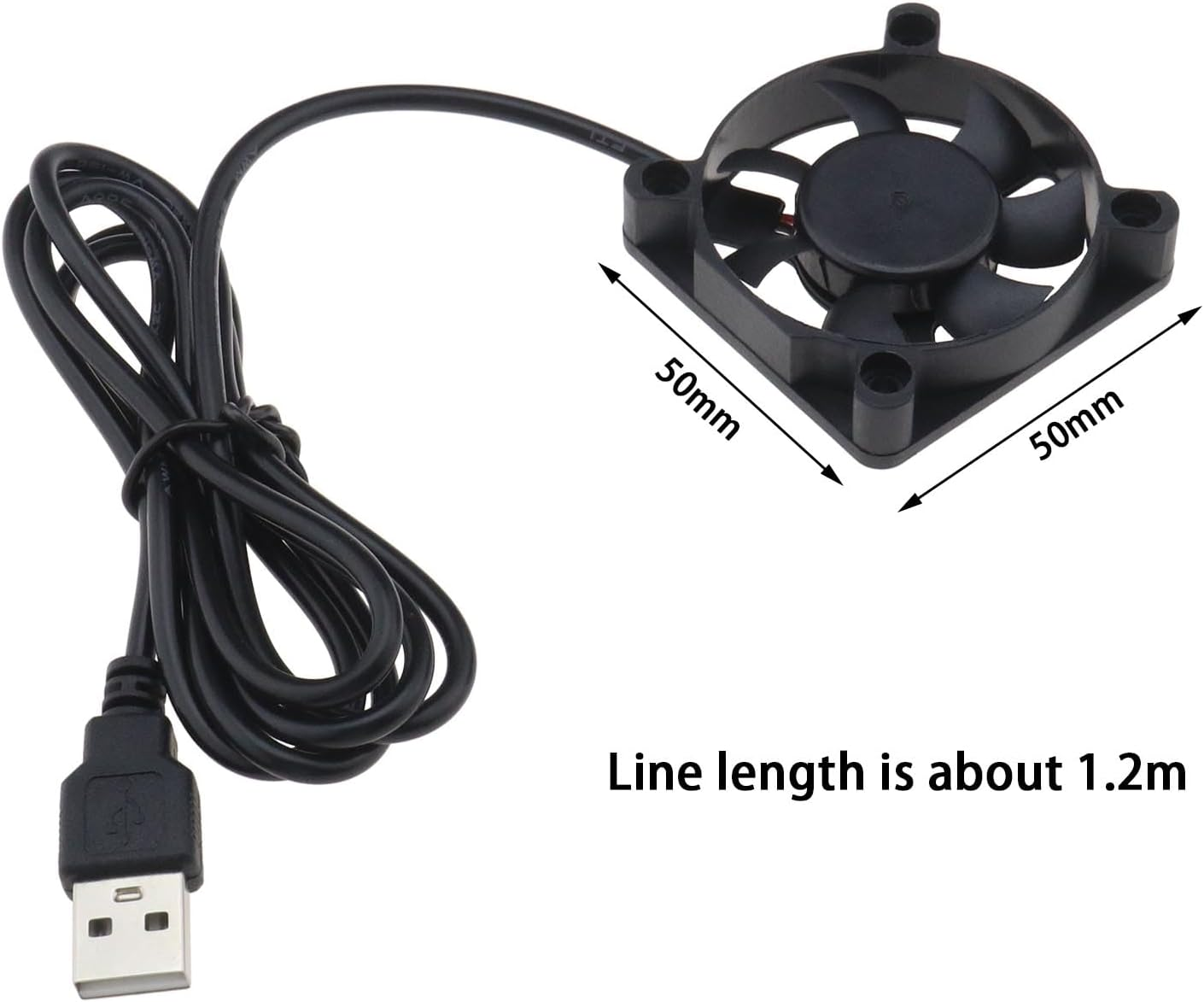 SING F LTD 2PCS USB Brushless Cooling Fan DC 5V 0.13A 50Mm X 50Mm 5200RPM for Computer Game Console DVR Router 1.2 Meters Cable Length image number 1