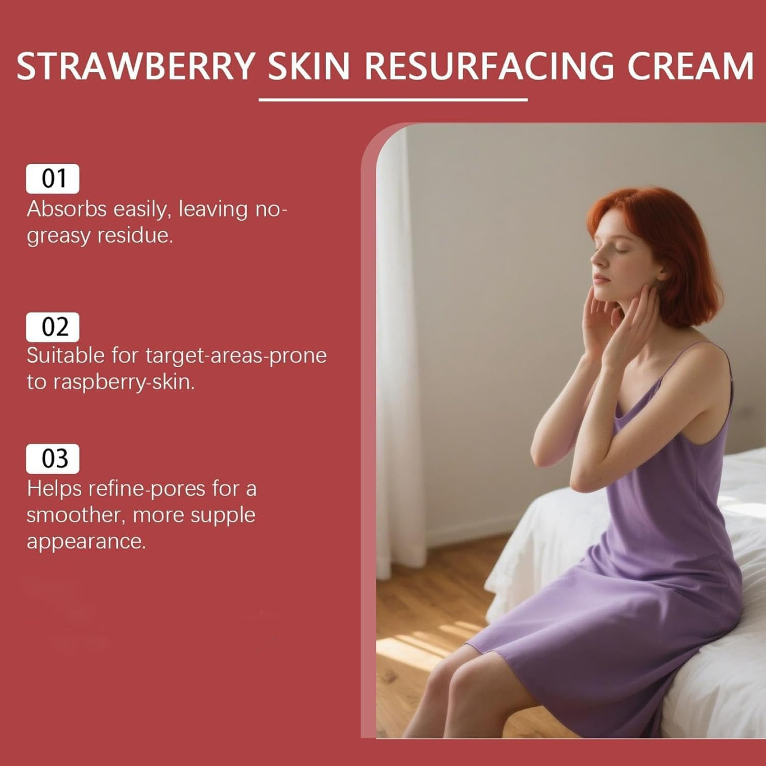 Strawberry Skin Resurfacing Cream, Strawberry S/Kin Treatment, Legs Treatment Body Cream, Anti-Wrinkle Moisturizing Lotion,Smooth Arm and Leg, Reduce Chicken Skin Bumps and Uneven Textures (2PCS) image number 5